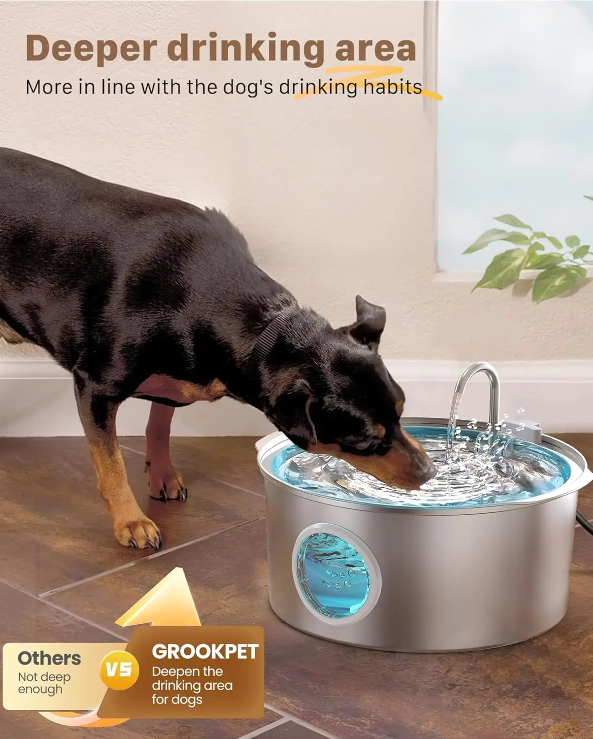 7L Stainless Steel Cat Water Fountain – Ultra-Quiet Automatic Pet Drinking Dispenser with Filter for Cats & Dogs