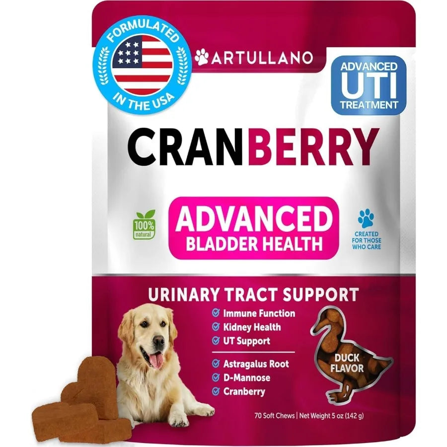 Dog UTI & Bladder Support Supplement – Cranberry Formula for Urinary Health & Incontinence Relief