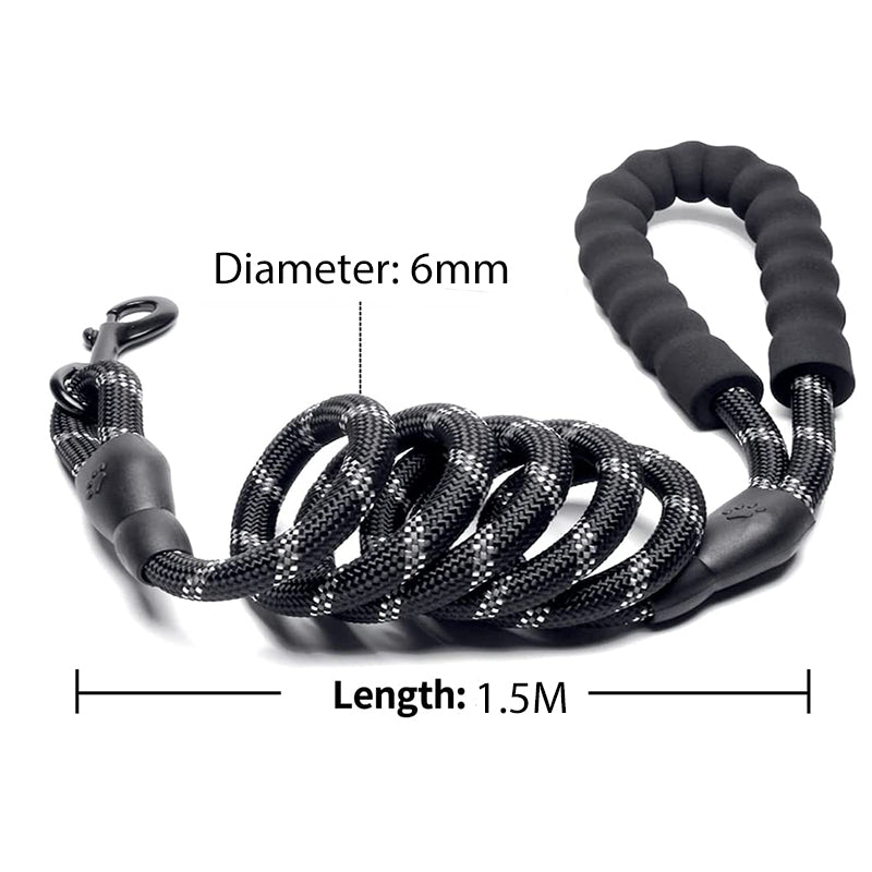 Strong Reflective Dog Leash – Heavy-Duty Pet Leash for Small, Medium & Large Dogs