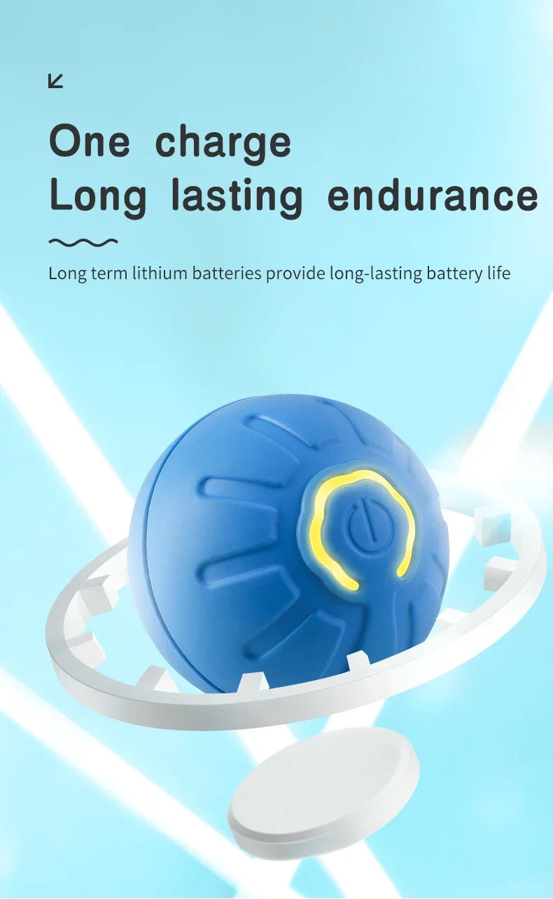 Smart Electronic Interactive Pet Toy Ball – USB Rechargeable Moving, Jumping & Bouncing Ball for Dogs & Cats