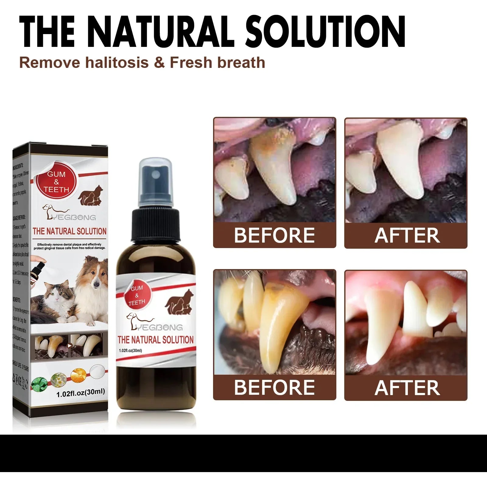 Pet Dental Care Spray – 30ml Oral Cleaning & Breath Freshener for Dogs and Cats | Deodorizing Tooth Cleaning Spray
