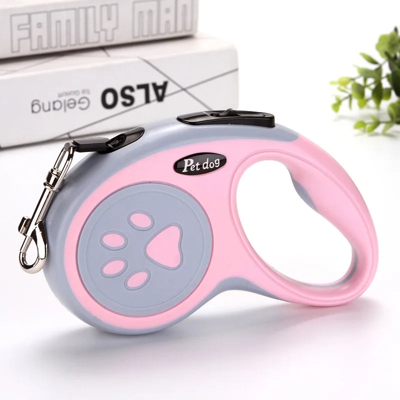 3m / 5m Nylon Retractable Dog Leash – Automatic Durable Cat & Puppy Lead for Walking, Running & Training with Anti-Tangle Design