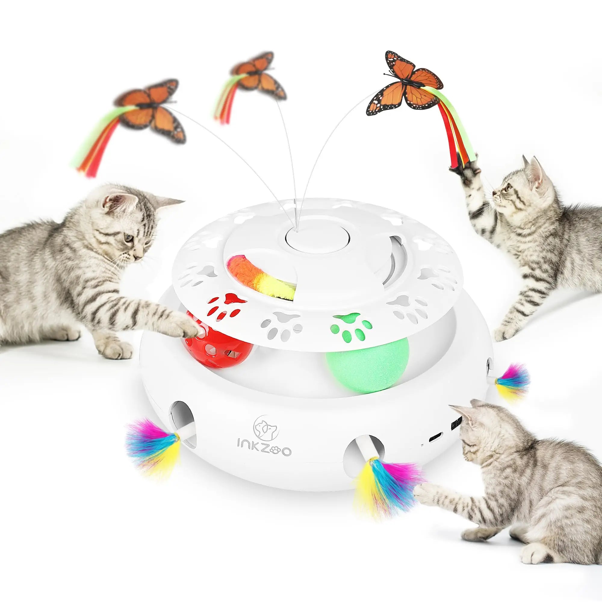 INKZOO Interactive Cat Toy – Smart Whack-A-Mole Kitten Toy with 7 Holes, Automatic Mouse Game for Indoor Cats