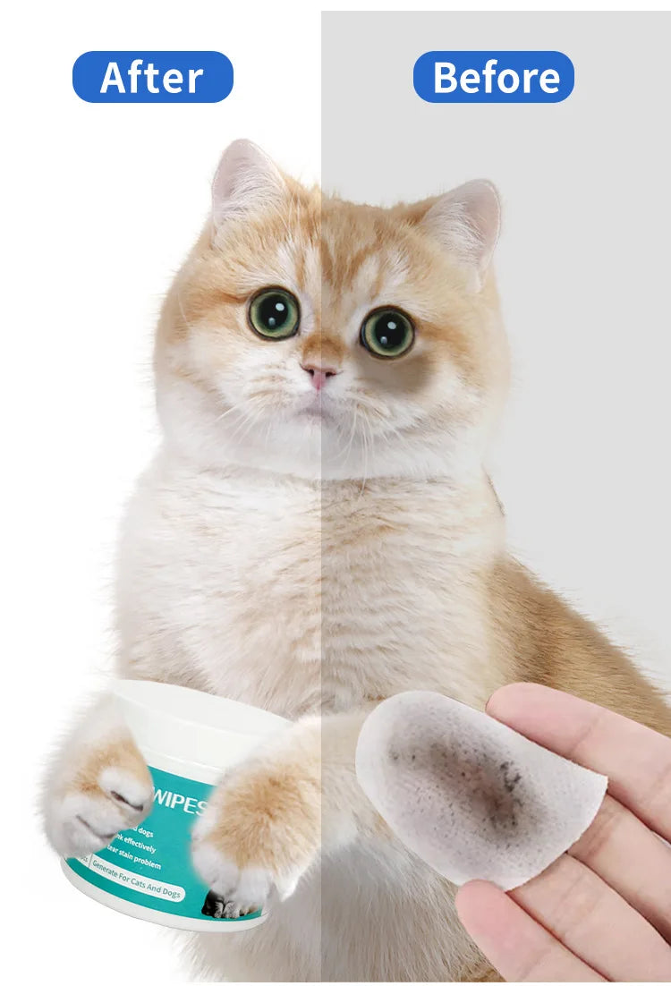 Pet Eye Wipes – Tear Stain Remover for Dogs & Cats, Gentle Cleaning Wet Tissues