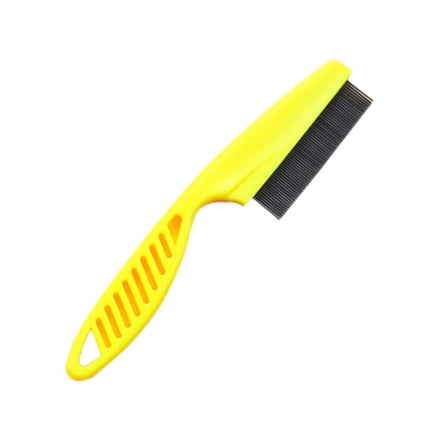 Pet Flea & Tick Remover Comb – Stainless Steel Grooming Brush for Dogs & Cats | Lice Repellent & Hair Cleaner Tool