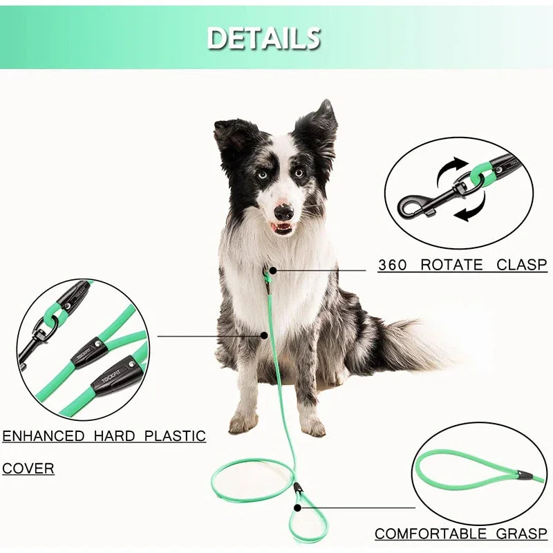 Waterproof Long Dog Training Leash – Durable PVC Lead for Recall, Yard, Beach & Outdoor Play (5FT, 10FT, 20FT, 30FT)