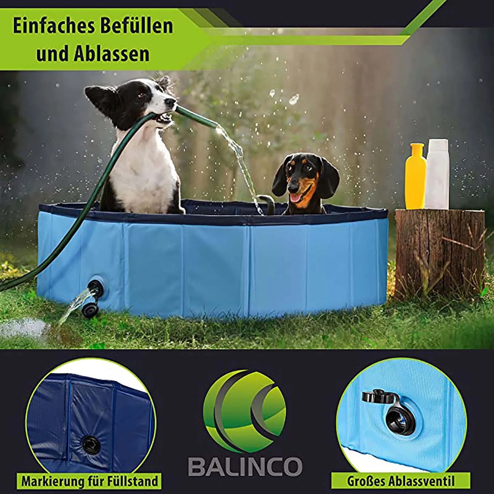 Foldable Pet Bath Tub for Dogs & Cats – Portable Washing Pool with Drain Plug for Indoor/Outdoor Use