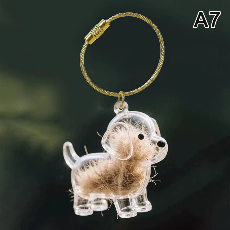 Dog Fur Keepsake Capsule – Clear Pet Hair Memorial Keychain, DIY Pendant & Home Display Gift