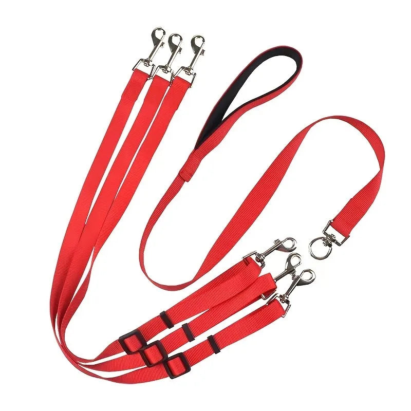 3-in-1 Durable Nylon Dog Leash – Outdoor Walking, Car Travel & Hiking Leash with Padded Handle