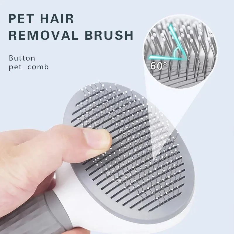 Self-Cleaning Pet Grooming Brush – Hair Remover & Dematting Tool for Dogs and Cats