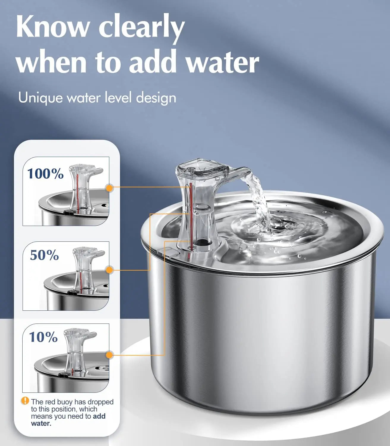 2L Stainless Steel Automatic Pet Water Fountain – Cat & Dog Water Dispenser with Optional Motion Sensor & Heater
