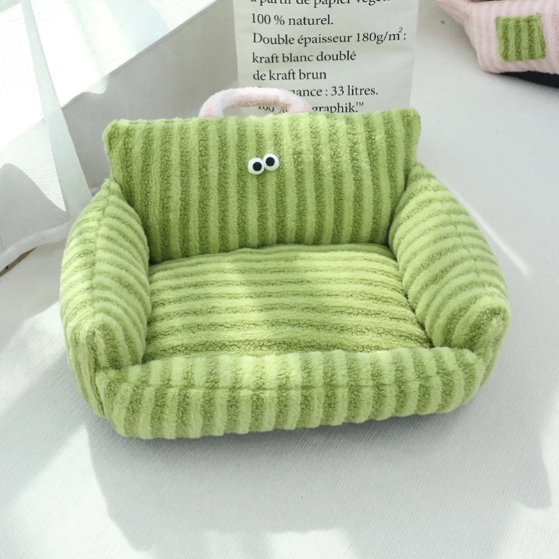 Winter Warm Puppy Sofa Bed – Cozy Cat & Dog Kennel Nest with Cushion Mat