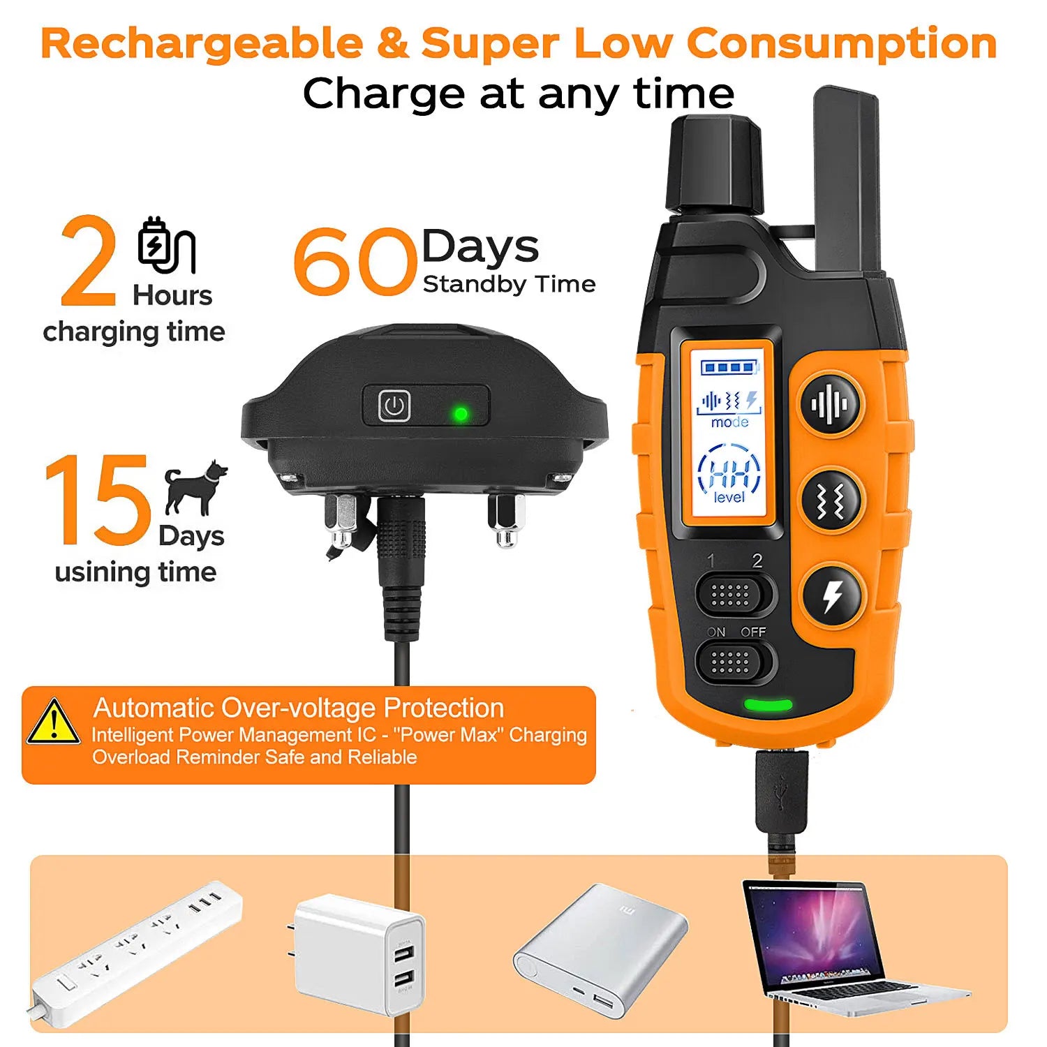 3300Ft Electric Dog Training Collar with Remote – Waterproof Shock & Vibration Behavior Trainer for Dogs 5–120 lbs