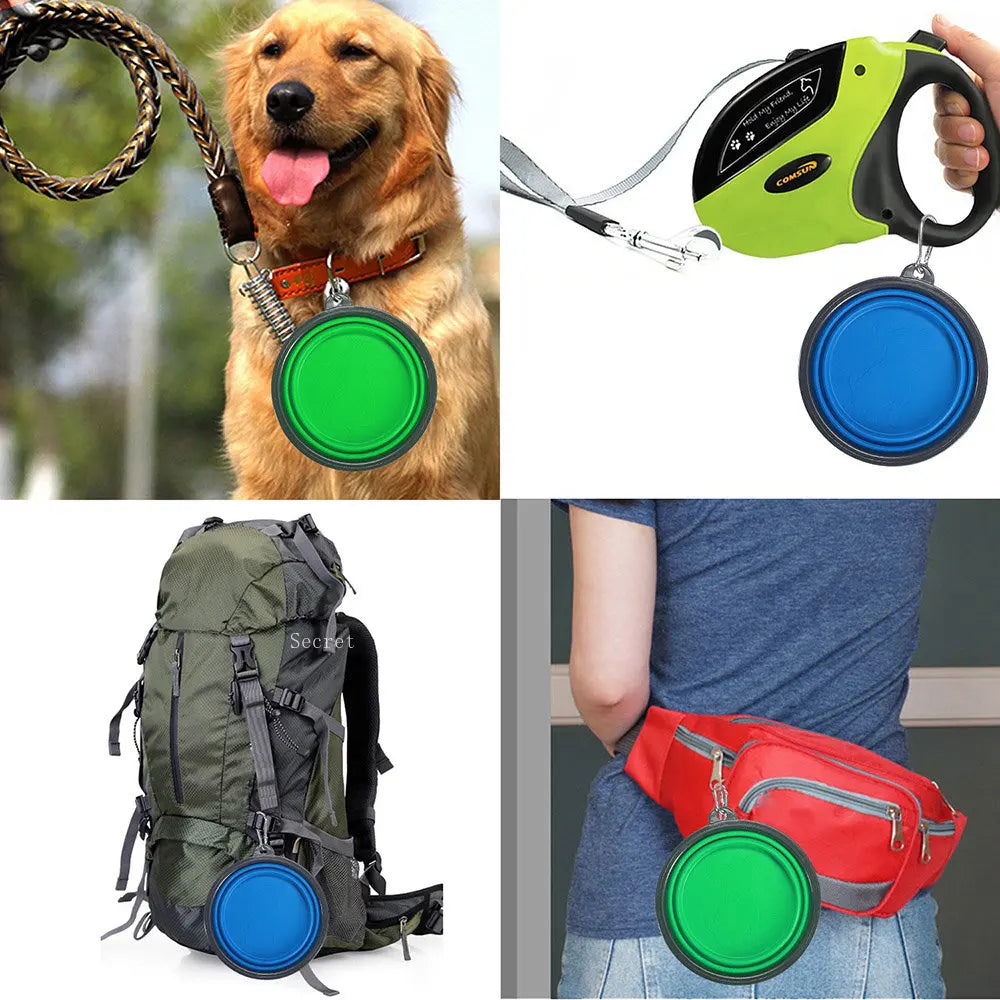 Collapsible Silicone Pet Bowl – Portable Food and Water Dish for Travel, Camping, and Outdoor Use