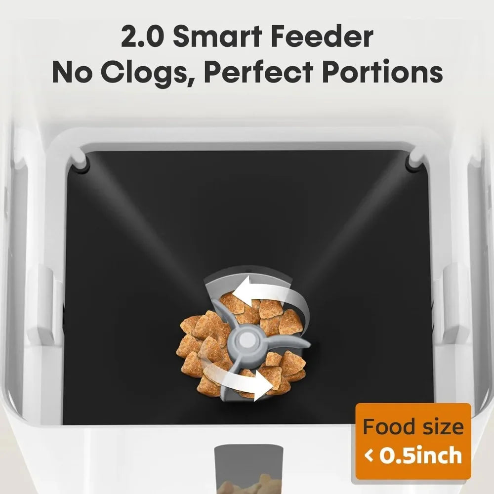 Automatic Dog & Cat Feeder with Camera – 5G WiFi Smart App Control, HD 1080P Video Recording, Timed Pet Food Dispenser