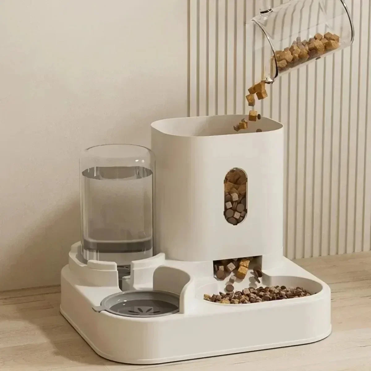 Automatic Pet Feeder & Water Fountain – Large Capacity Food Storage Dispenser for Dogs & Cats