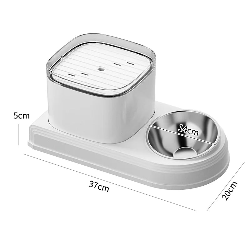 2-in-1 Cat Water Fountain & Feeding Bowl – 3L Automatic Recirculating Pet Dispenser