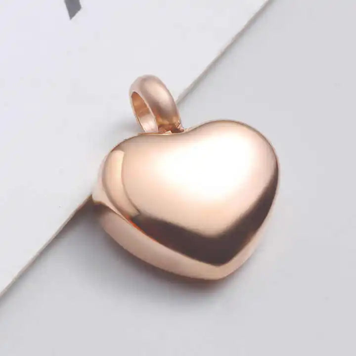 Small Heart Cremation Urn Necklace – Stainless Steel Memorial Keepsake Ash Pendant Jewelry