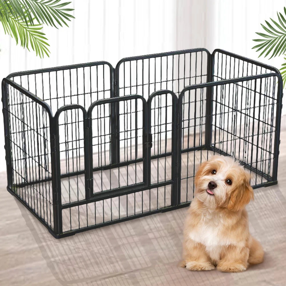 6-Panel Foldable Dog Playpen – Heavy-Duty Pet Exercise Fence for Dogs, Puppies, Cats & Rabbits