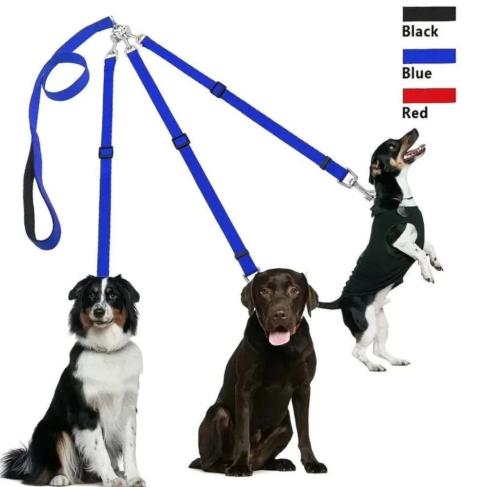 Durable 3-in-1 Nylon Dog Leash – Padded Handle for Walking, Car Travel & Outdoor Adventures