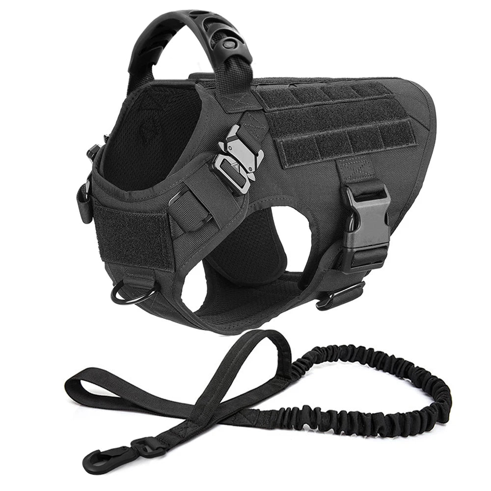 Large Dog Harness & Leash Set – Training Vest for German Shepherds, Malinois & Big Dogs