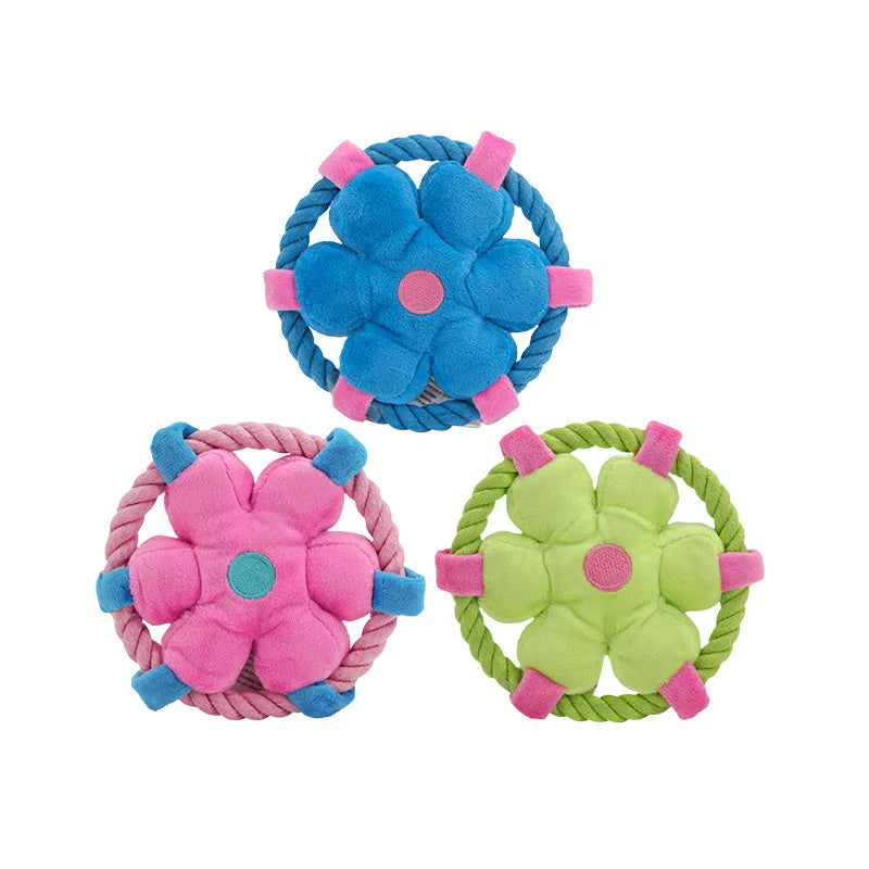 Cotton Rope Frisbee Dog Toy – Interactive Throwing & Chew Toy for Training, Teething & Dental Cleaning