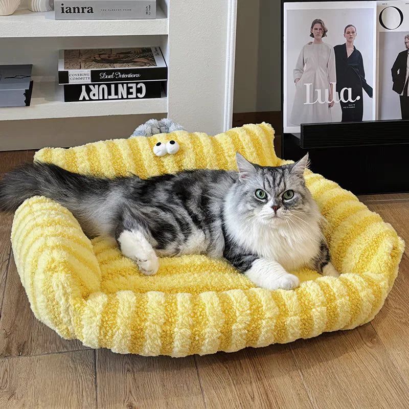 Winter Warm Puppy Sofa Bed – Cozy Cat & Dog Kennel Nest with Cushion Mat