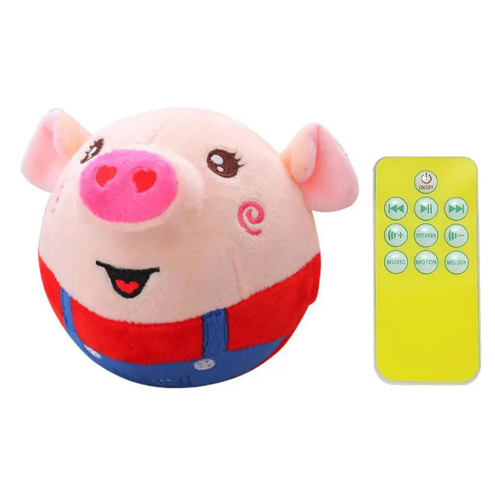 Cartoon Pig Plush Toy – USB Rechargeable Moving Dog & Cat Toy