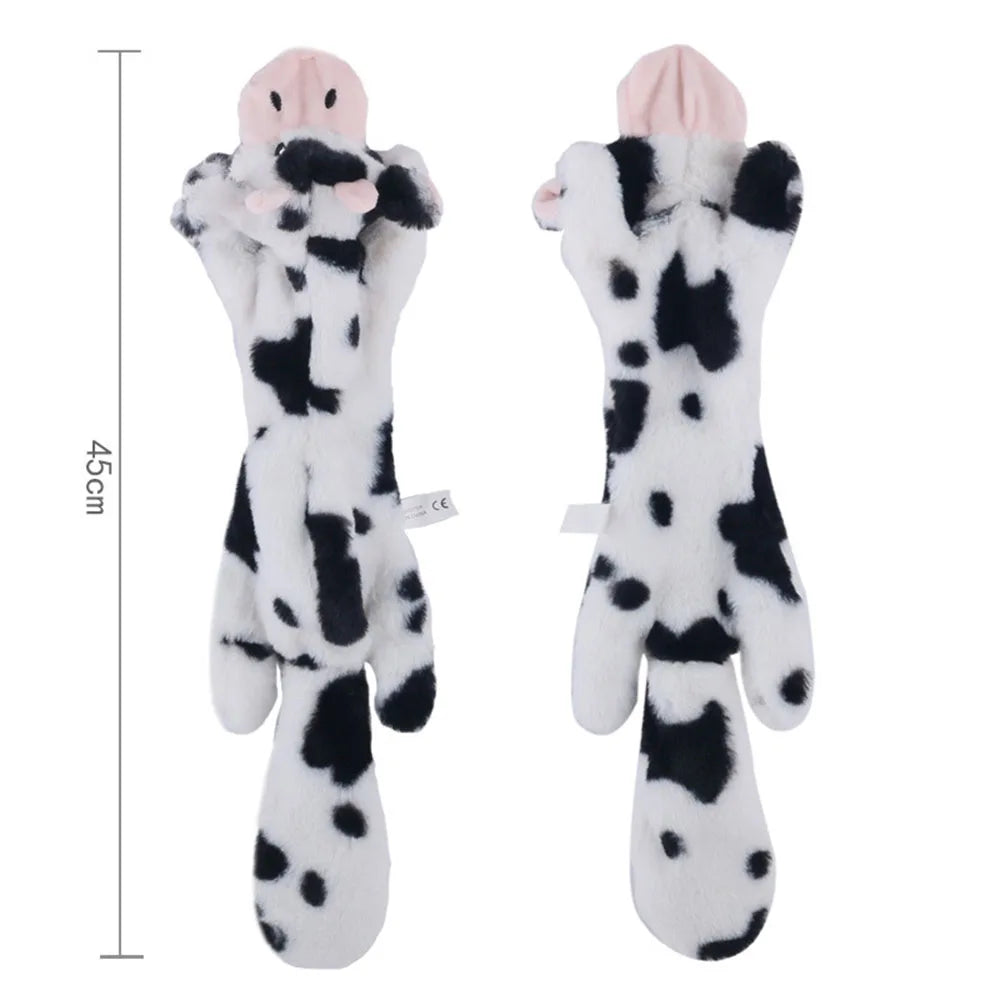 Stuffingless Plush Dog Toy – Durable Squeaky & Crinkle Chew Toy for Dogs (Simulated Animal Design)