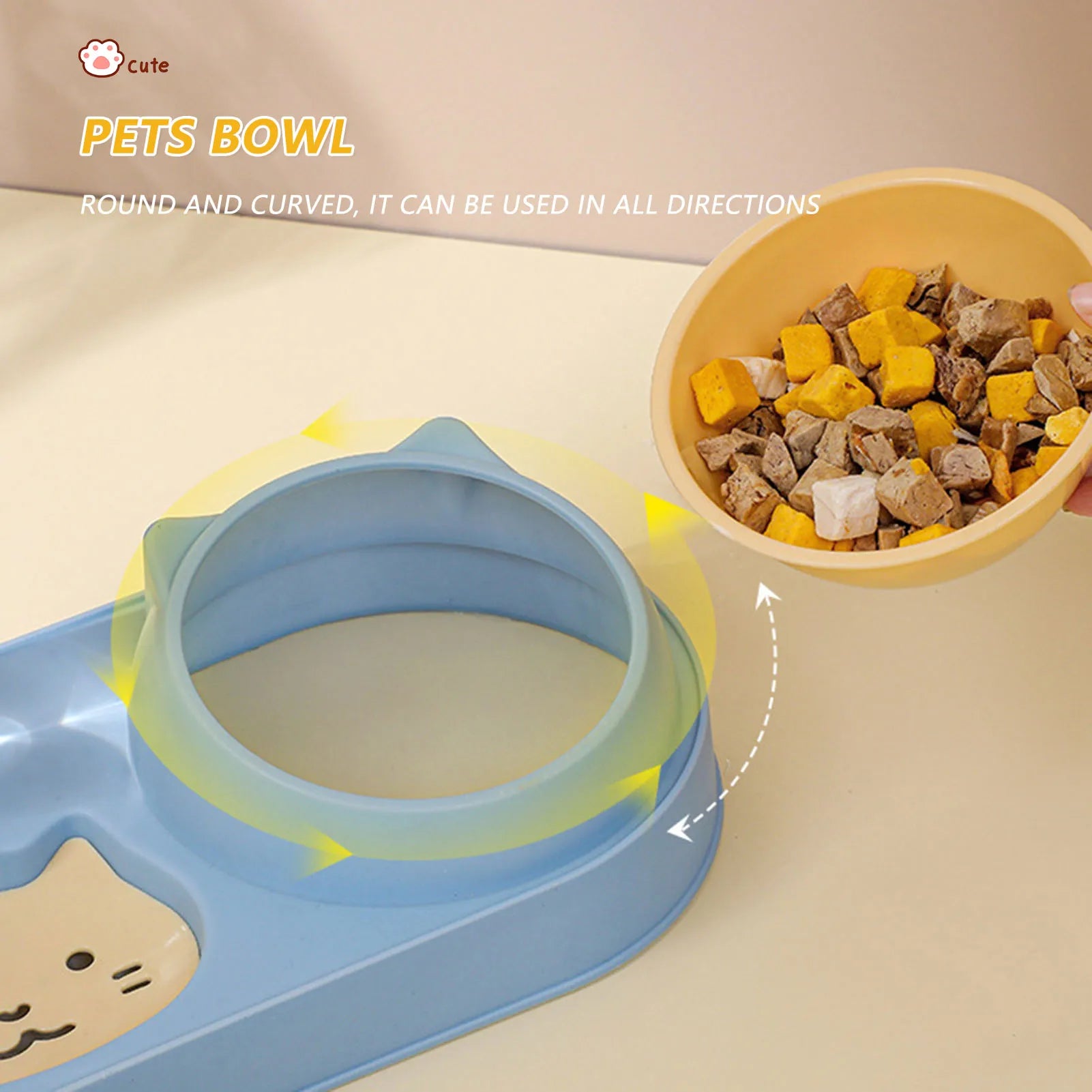 Automatic Pet Cat & Dog Feeder Bowl with Water Fountain – Double Raised Stand Dish for Cats & Small Dogs