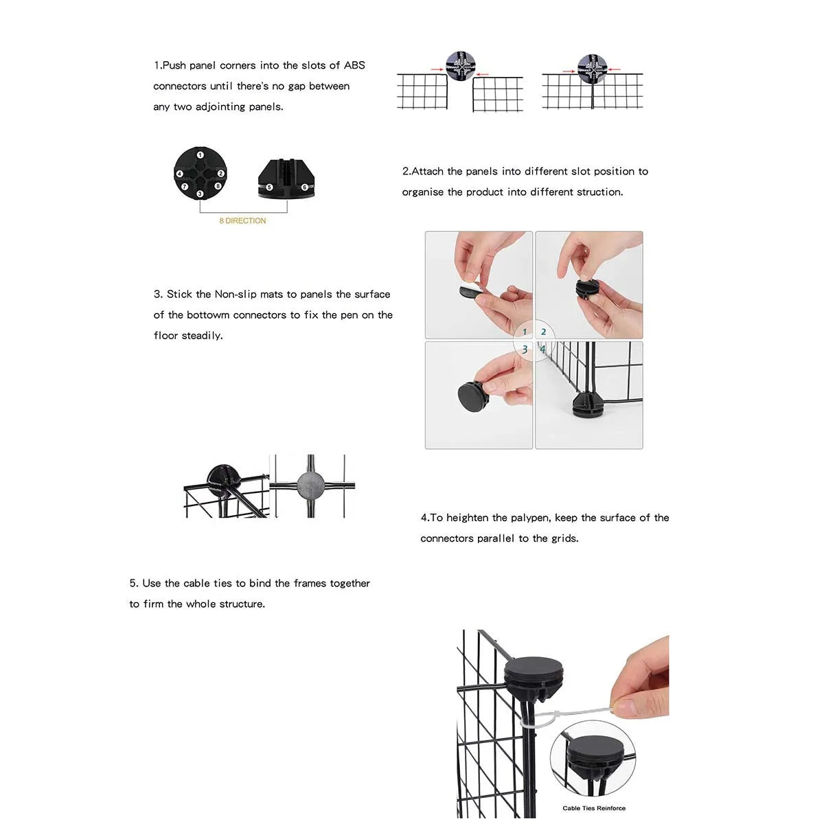 Indoor Puppy Fence with Toilet Area – Small Dog Kennel with One Bedroom, One Bathroom Design & Anti-Jailbreak Partition