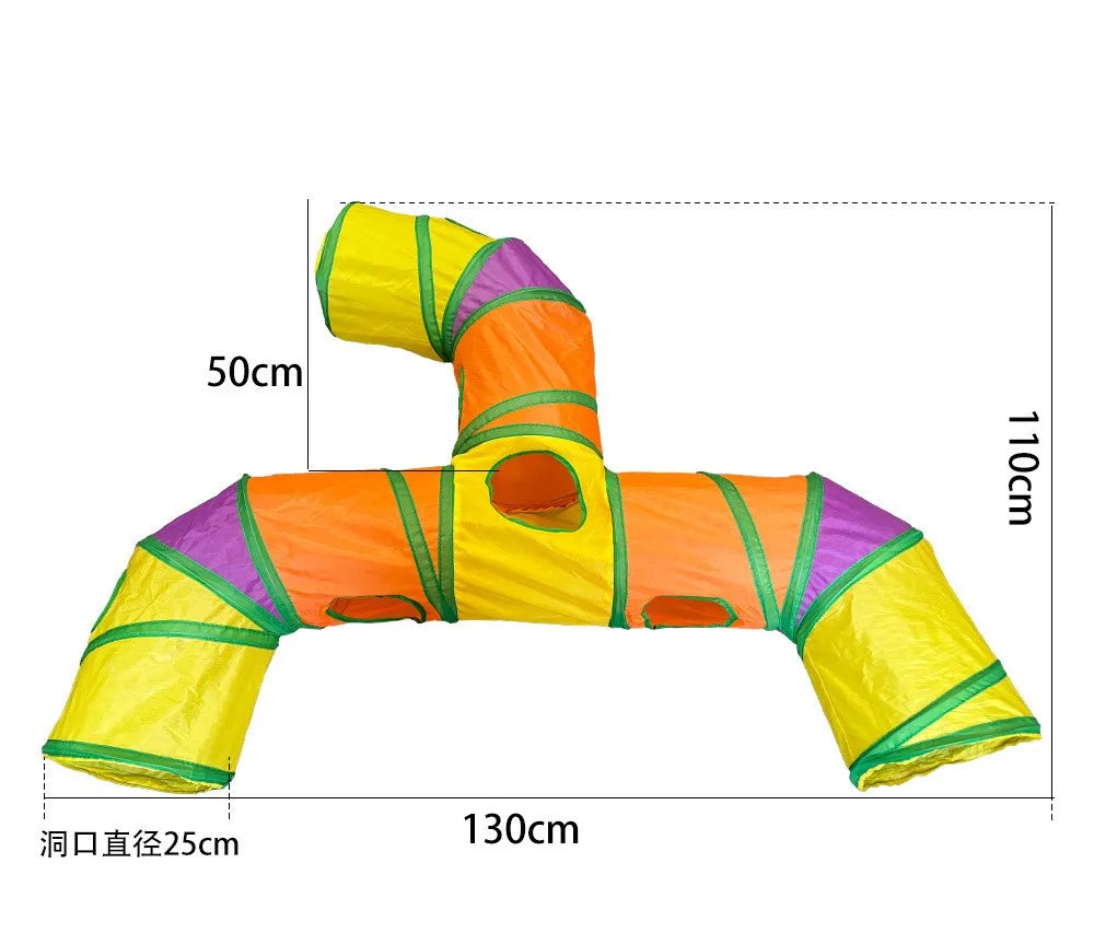 Portable Foldable Cat Tunnel & Tent Set – Large Play Space for Cats, Rabbits, Guinea Pigs & Small Pets