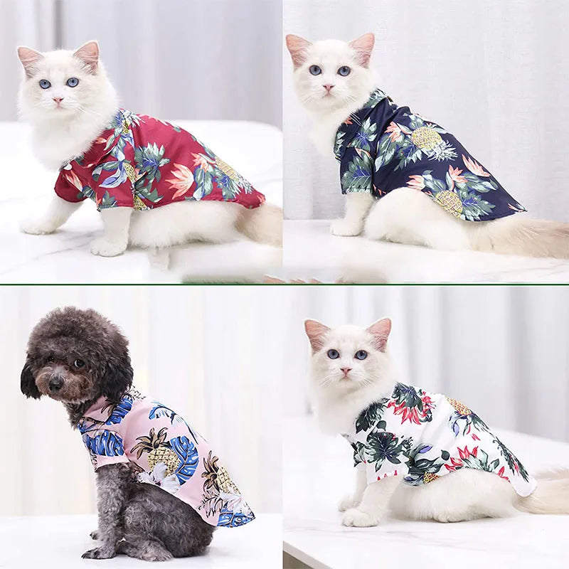 Hawaiian Style Dog Shirt – Tropical T-Shirt Vest for Small & Medium Dogs