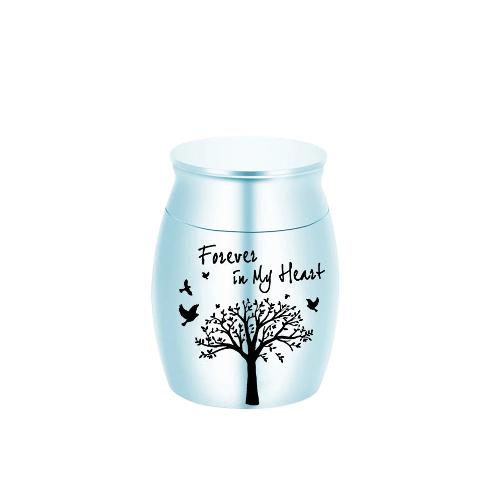 Mini Tree of Life Keepsake Urn – 7 Colors Small Aluminum Memorial Urn for Human Ashes