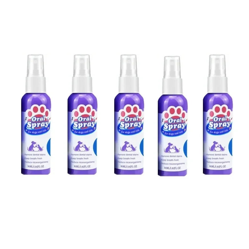 Pet Teeth Cleaning Spray – Oral Care for Cats & Dogs | Fresh Breath, Tooth Stain Removal & Whitening Formula