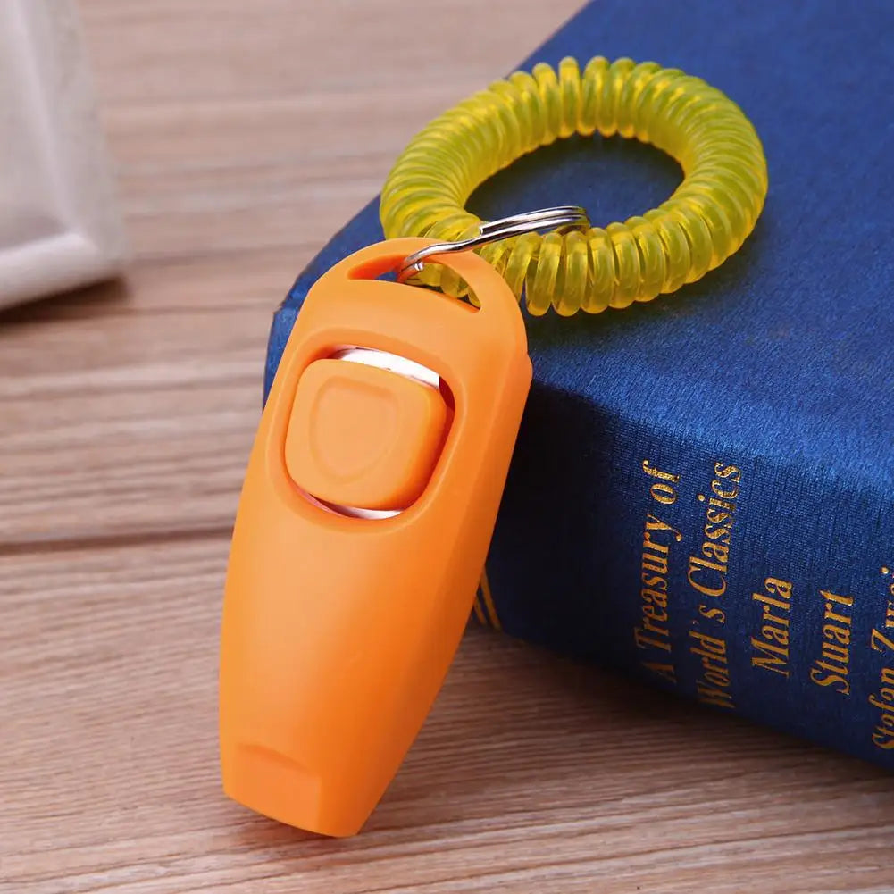 Pet Training Clicker & Whistle Combo – Sound-Based Training Aid with Key Ring for Dogs and Cats