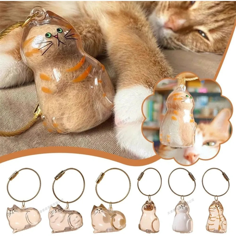 Pet Hair Memorial Keepsake Bottle Keychain – Cat & Dog Hair Memory Jar Urn for Pet Lovers