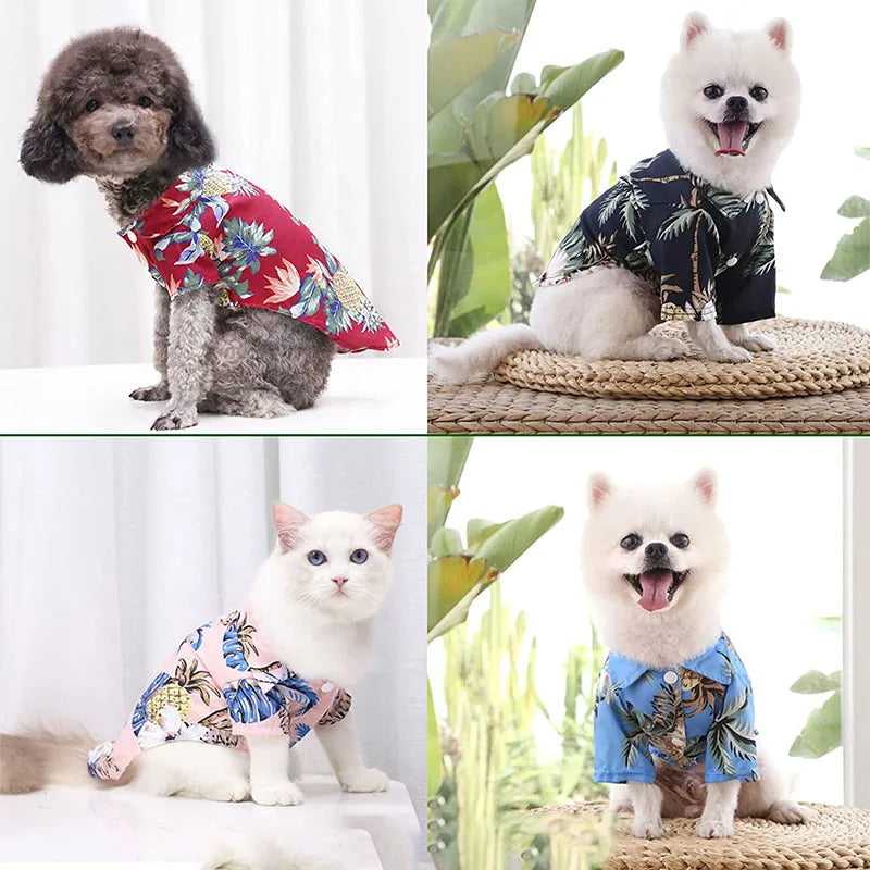 Hawaiian Style Dog Shirt – Tropical T-Shirt Vest for Small & Medium Dogs
