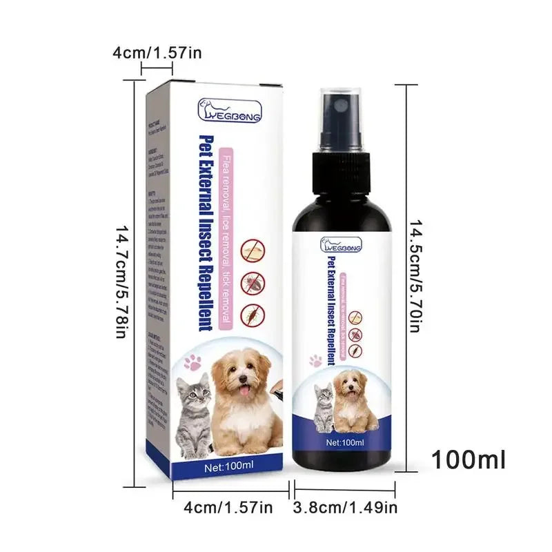 100ml Anti-Flea & Tick Drops – Safe Insecticide Treatment for Dogs & Cats