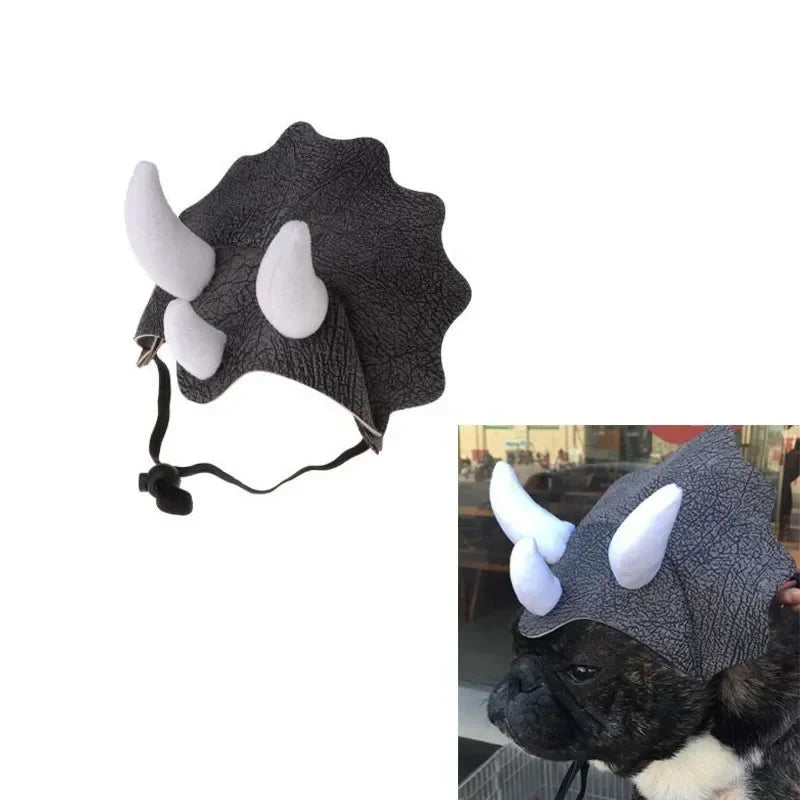 Triceratops Dinosaur Pet Hat – Costume Headgear for Cats & Dogs
