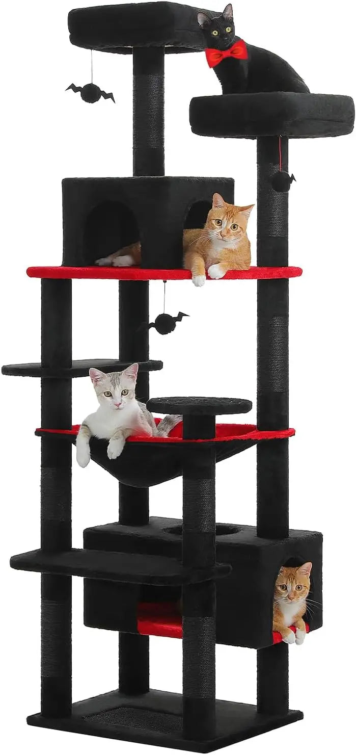 Large Cat Tree Tower with Dual Condos & Scratching Posts – for Large Cats