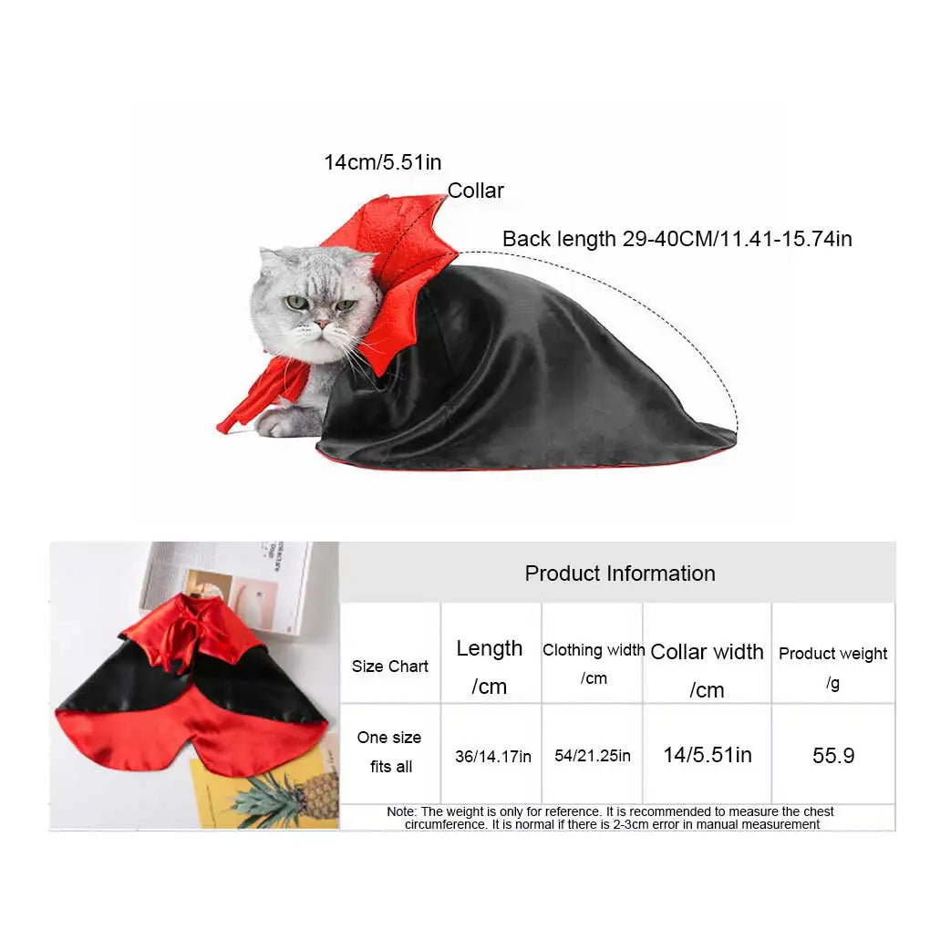 Halloween Pet Cape – Adjustable Cloak Costume for Dogs & Cats