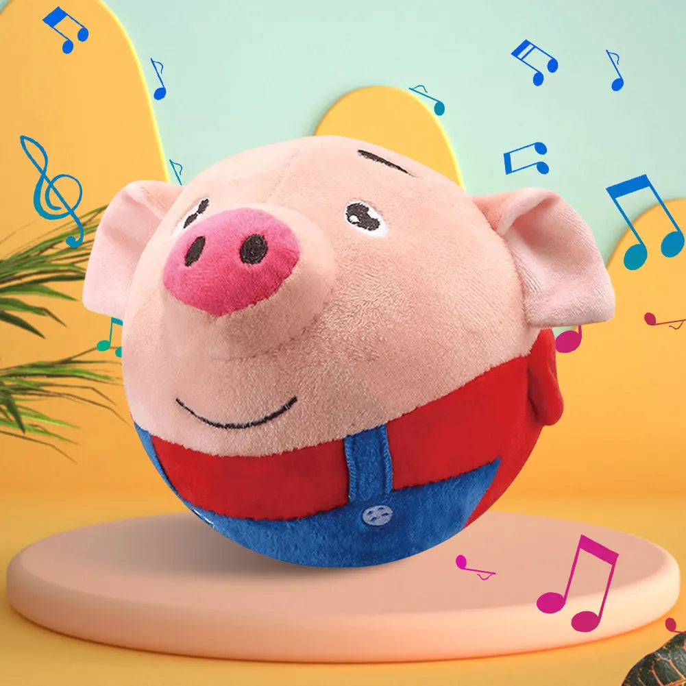 Cartoon Pig Plush Toy – USB Rechargeable Moving Dog & Cat Toy