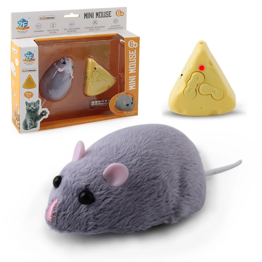 Electric RC Mouse Cat Toy – Remote Control Infrared Moving Rat Model, Interactive Novelty Pet Toy for Cats