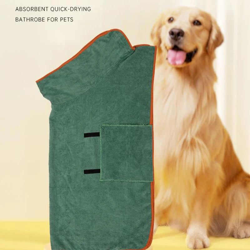 Quick-Dry Dog Bathrobe – Soft, Absorbent Towel Robe for Small to Large Dogs