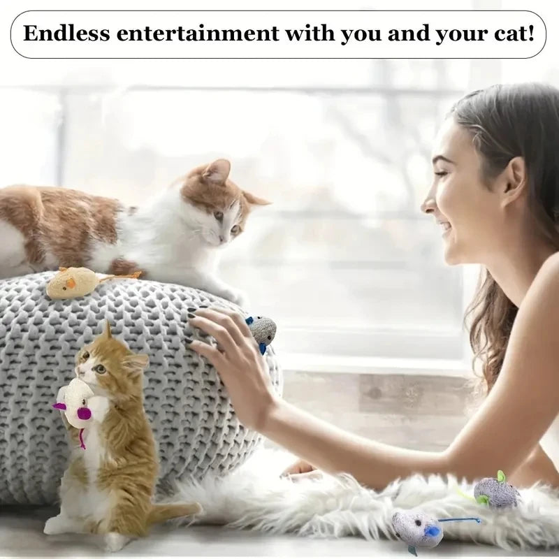 8-Pack Simulated Mouse Cat Toys – Interactive Catnip Toys for Indoor Cats and Kittens