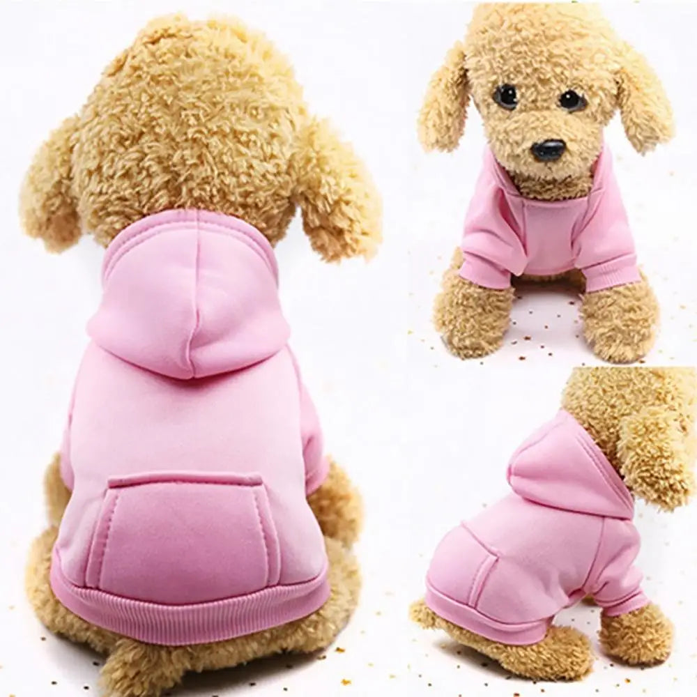 Puppy Pet Hooded Sweatshirt – Two-Legged Autumn/Winter Outfit with Pocket for Cats & Dogs