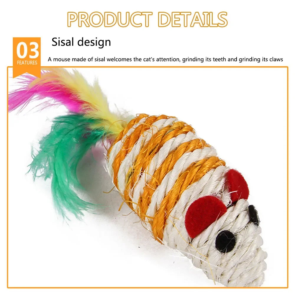 Kitten Toys Variety Pack – Cat Toy Set with Funny Wand, Sisal Mouse, Bell Balls & Interactive Cat Supplies