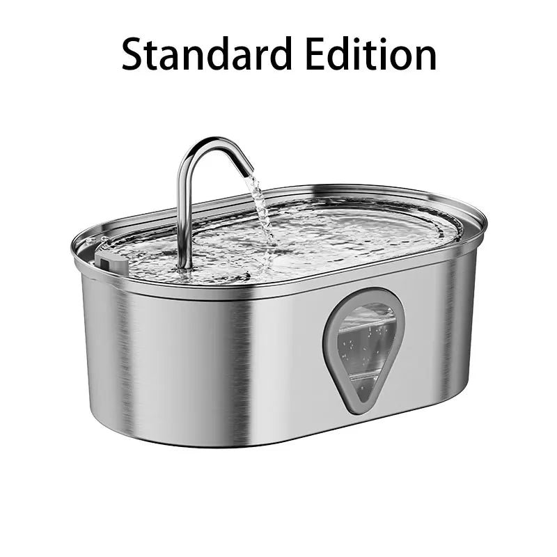 Stainless Steel Pet Water Fountain – Automatic USB Electric Cat & Dog Feeder, Quiet Pump, Smart Drinking Bowl with Filter