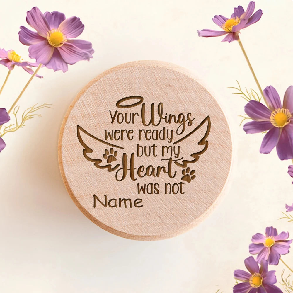 Custom Wooden Pet Memorial Urn – Personalized Hair & Tooth Keepsake Box for Cats & Dogs